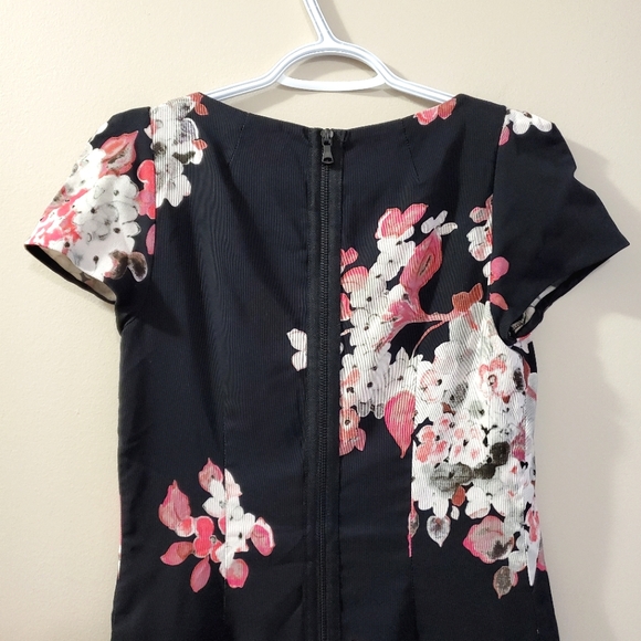 Milly - Black and Pink Floral Occasion Dress - Size 4 - Picture 10 of 13